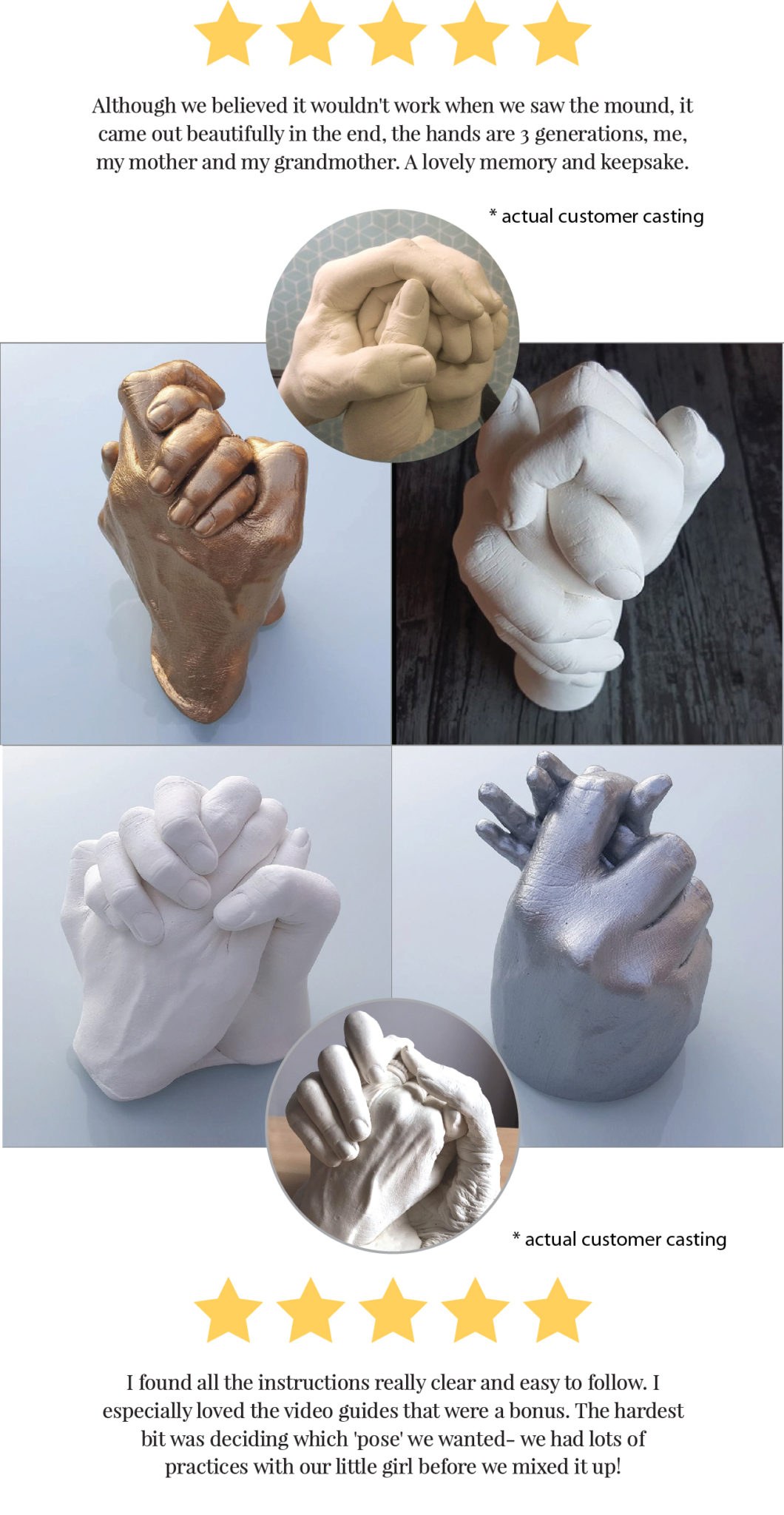 Holding Hands Couples 3D Casting Kit (ideal for 2/3 hands