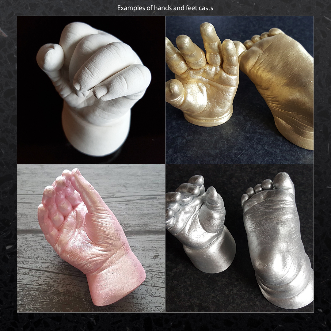thumbnail image 2 of Baby Keepsake Hand Casting Kit With Shadow Box Frame - Plaster Hand Mold Baby Casting Kit Infant 2 of 11