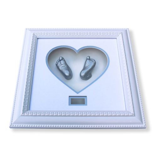 White & blue heart frame