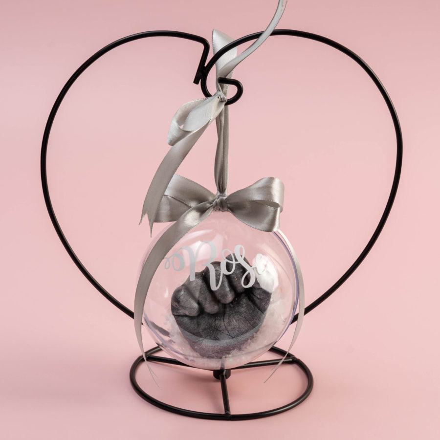 Crystal Bauble with Heart Stand - Rose