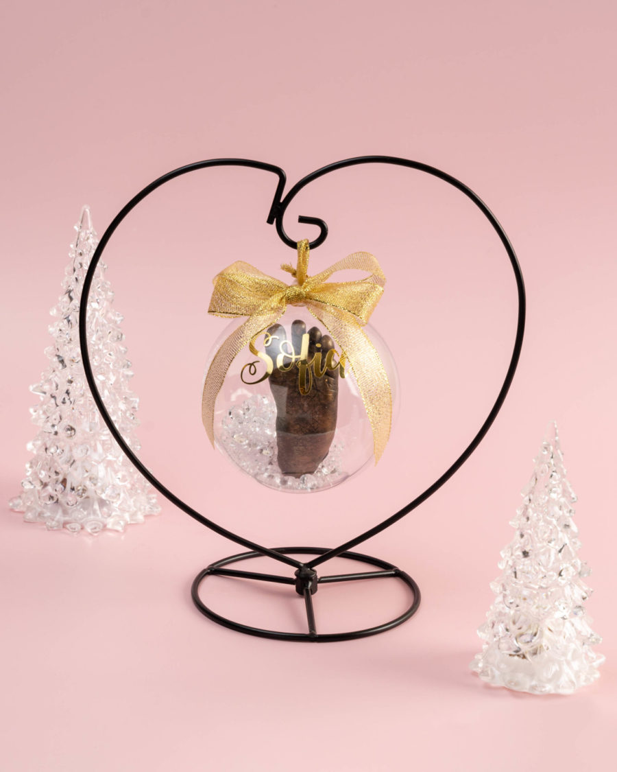 Crystal Bauble with Heart Stand - Christmas Trees