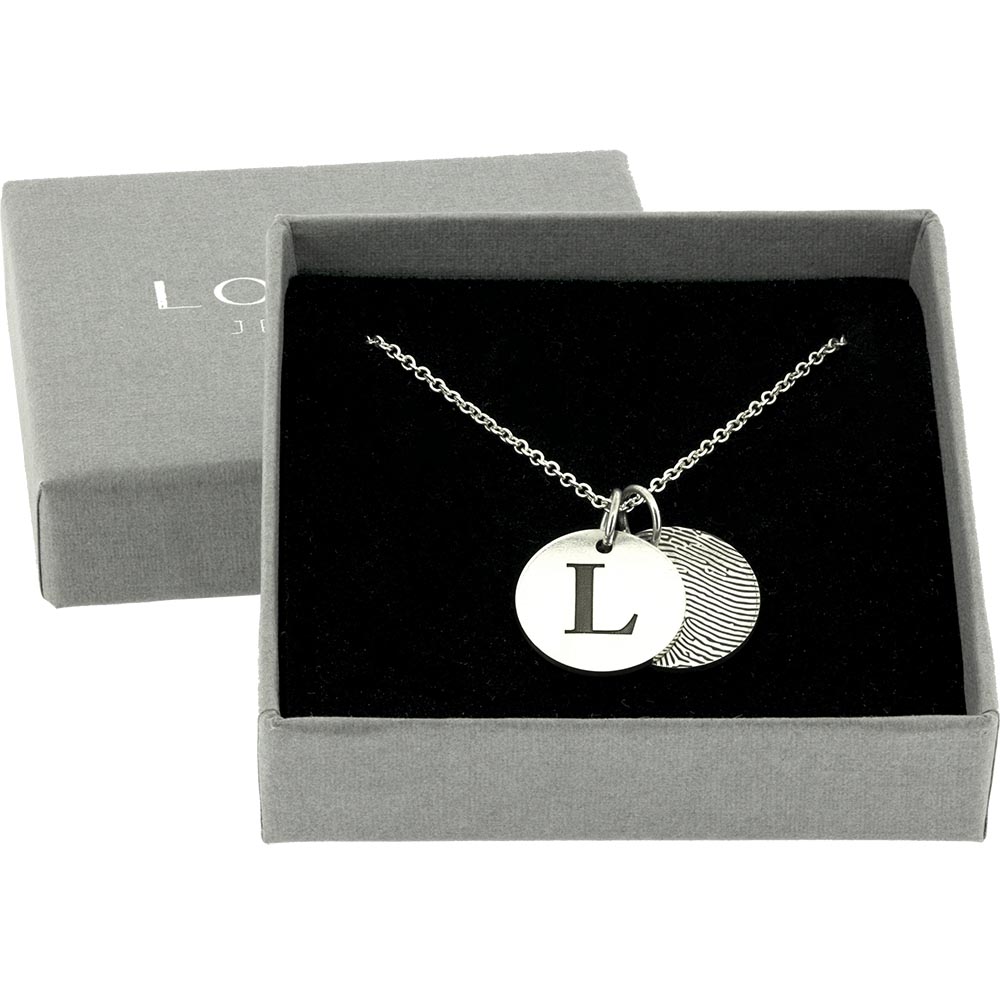 Initial Fingerprint Necklace