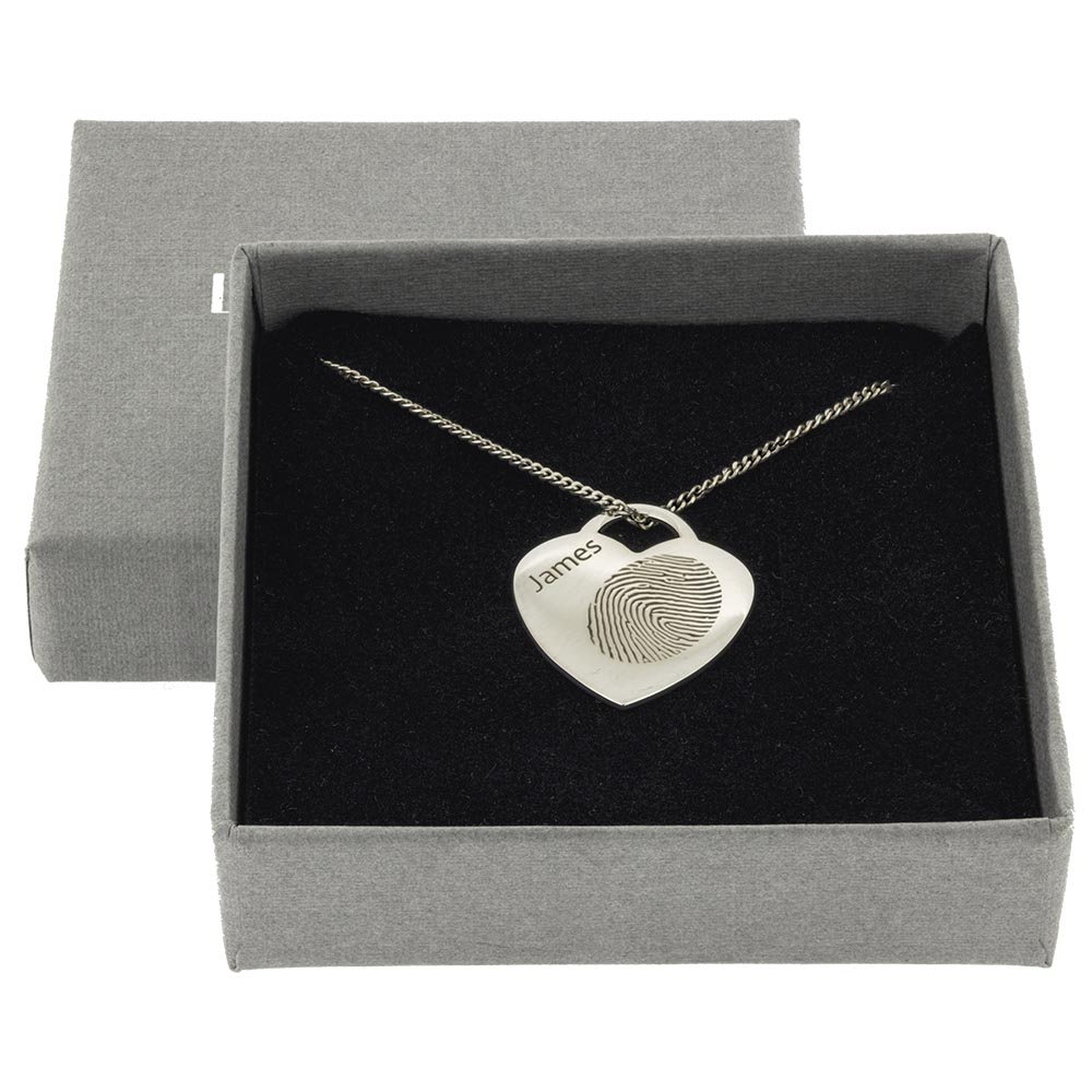 Heart Thumbprint Jewellery Necklace