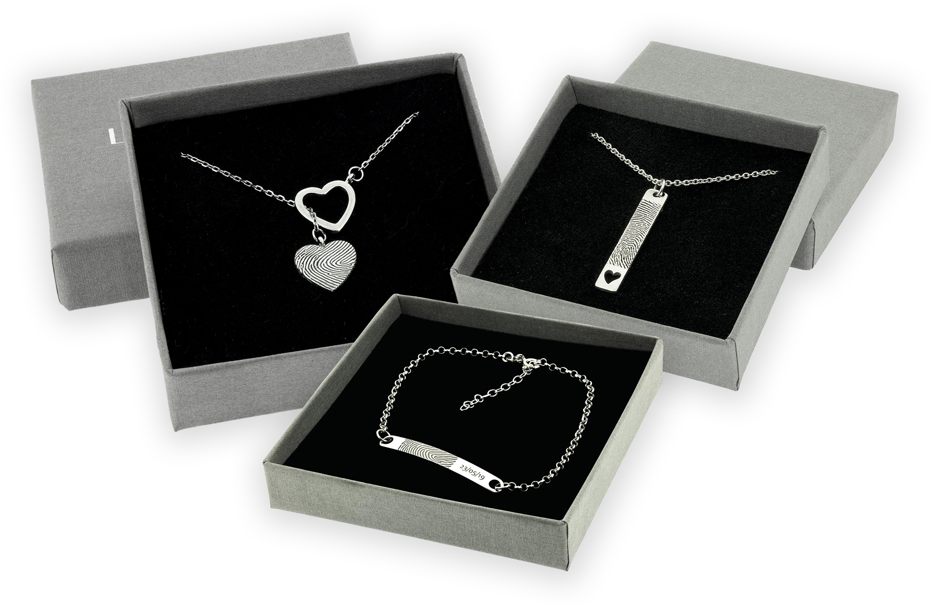 Personalised fingerprint jewellery | Silver necklaces